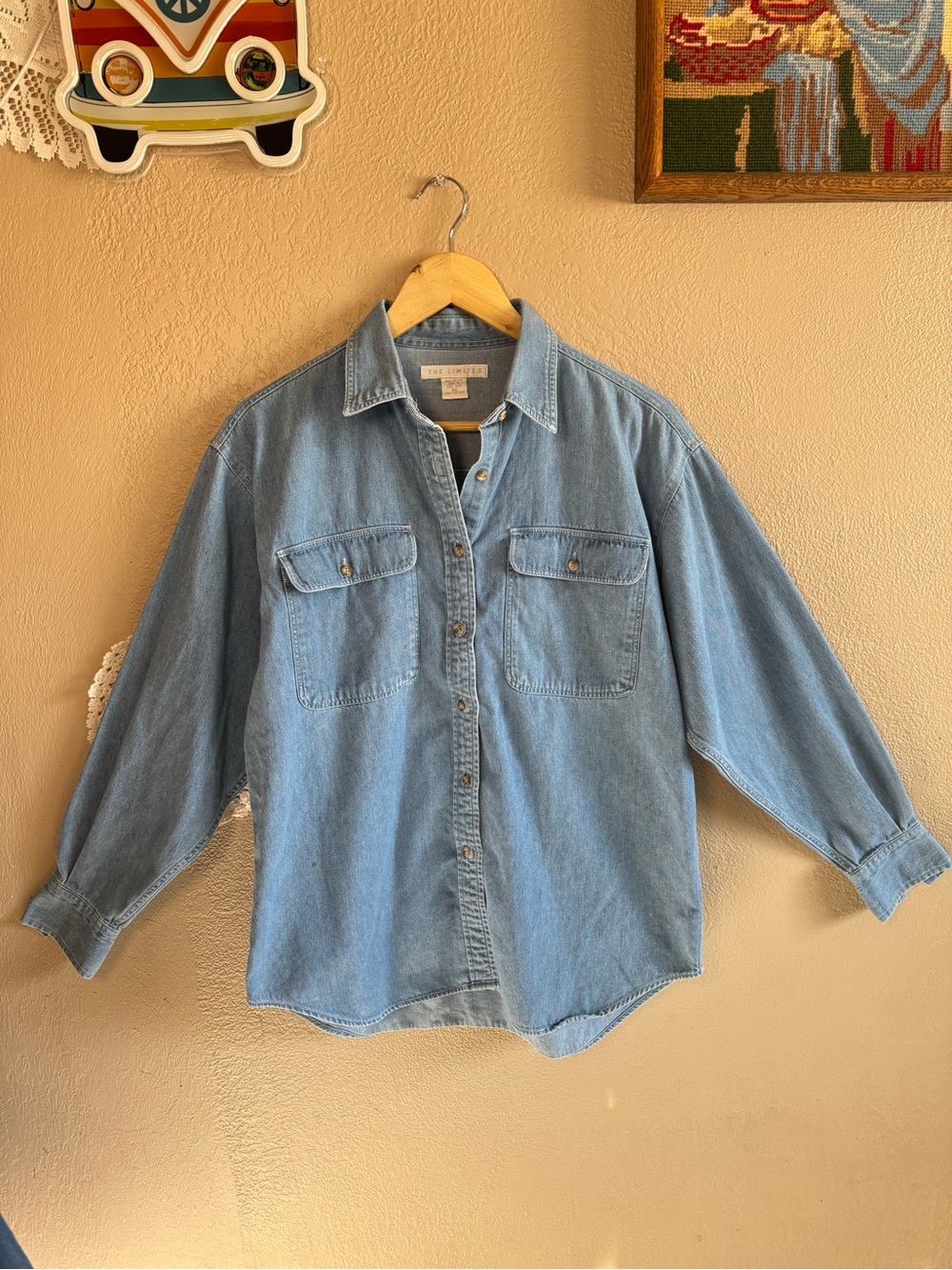 The Limited | Light Blue Denim Button Down Long Sleeve Shirt | Size XXL